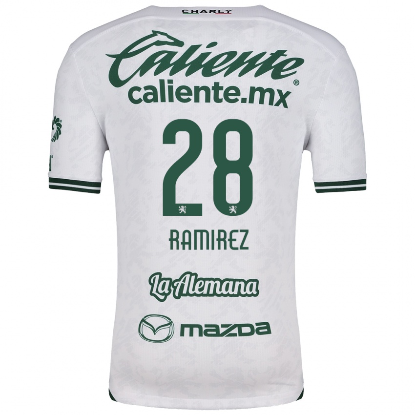 Kinderen David Ramírez #28 Wit Groen Uitshirt Uittenue 2024/25 T-Shirt