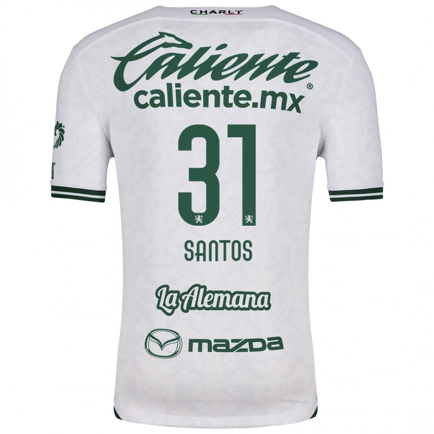 Kinderen Sebastián Santos #31 Wit Groen Uitshirt Uittenue 2024/25 T-Shirt