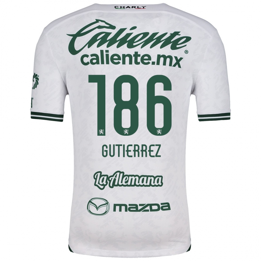 Kinderen Alan Gutiérrez #186 Wit Groen Uitshirt Uittenue 2024/25 T-Shirt