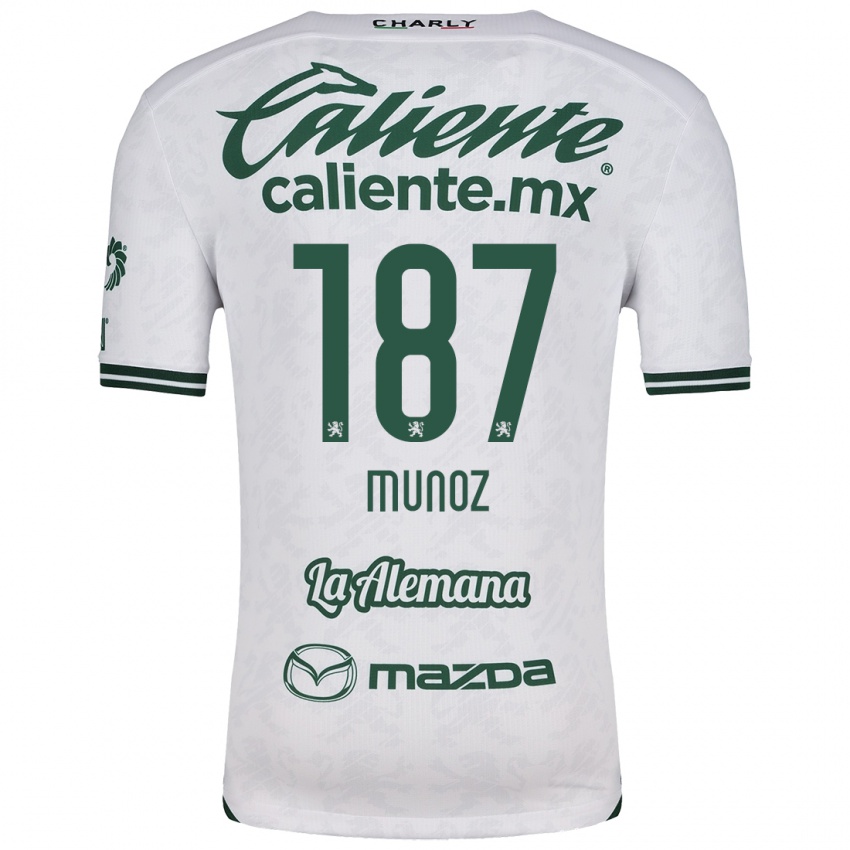 Kinderen Diego Muñoz #187 Wit Groen Uitshirt Uittenue 2024/25 T-Shirt