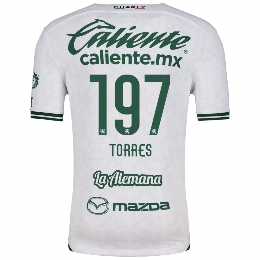 Kinderen Erick Torres #197 Wit Groen Uitshirt Uittenue 2024/25 T-Shirt