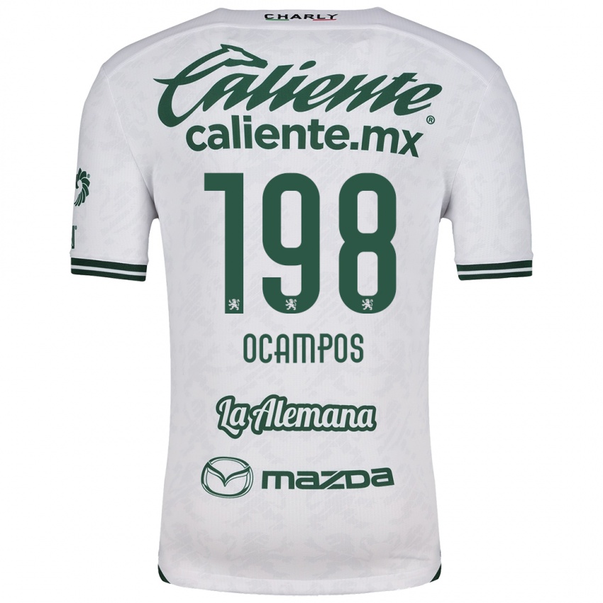 Kinderen Omar Ocampos #198 Wit Groen Uitshirt Uittenue 2024/25 T-Shirt