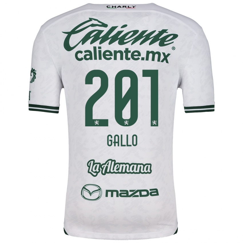 Kinderen Andrés Gallo #201 Wit Groen Uitshirt Uittenue 2024/25 T-Shirt