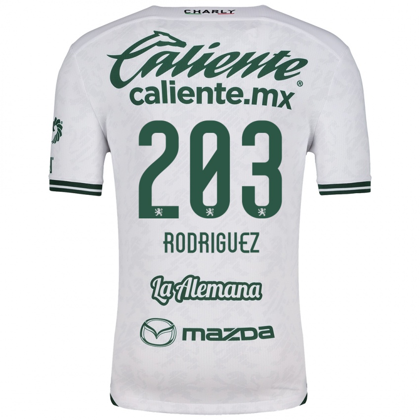 Kinderen César Rodríguez #203 Wit Groen Uitshirt Uittenue 2024/25 T-Shirt