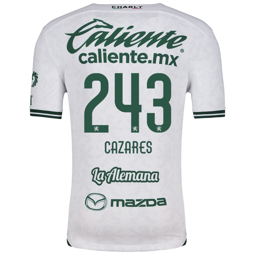 Kinderen Juan Cázares #243 Wit Groen Uitshirt Uittenue 2024/25 T-Shirt