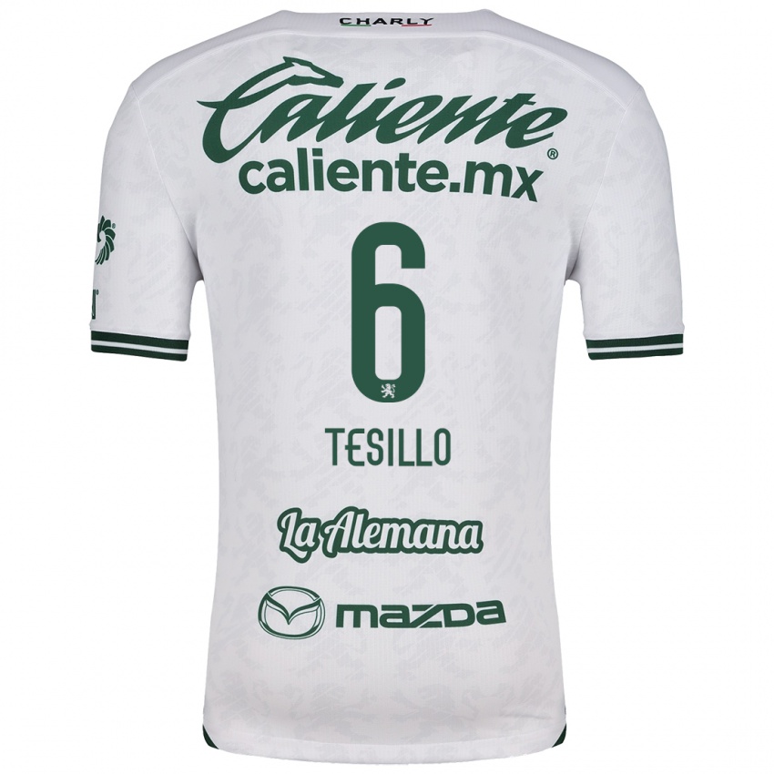 Kinderen William Tesillo #6 Wit Groen Uitshirt Uittenue 2024/25 T-Shirt