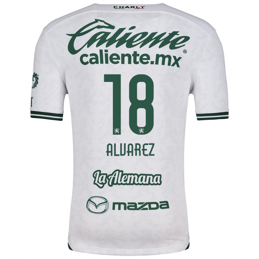 Kinderen Yazmin Álvarez #18 Wit Groen Uitshirt Uittenue 2024/25 T-Shirt