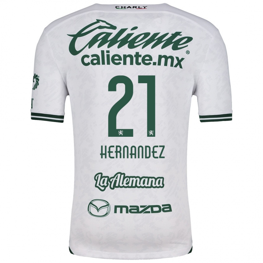 Kinderen Alexa Hernández #21 Wit Groen Uitshirt Uittenue 2024/25 T-Shirt