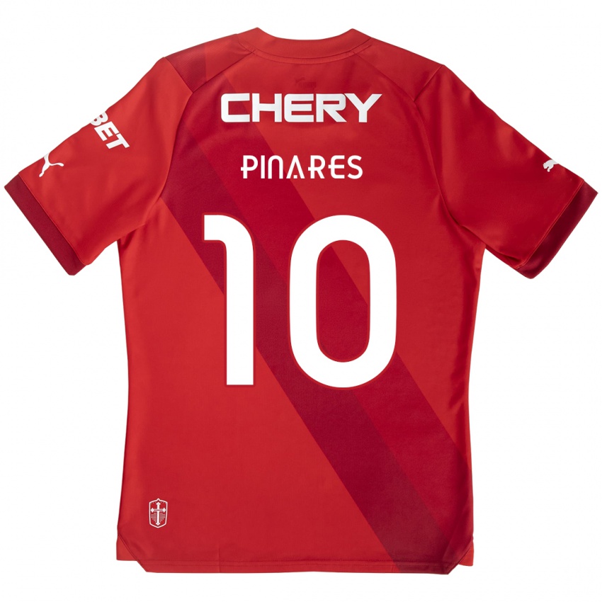 Kinderen César Pinares #10 Rood Wit Uitshirt Uittenue 2024/25 T-Shirt