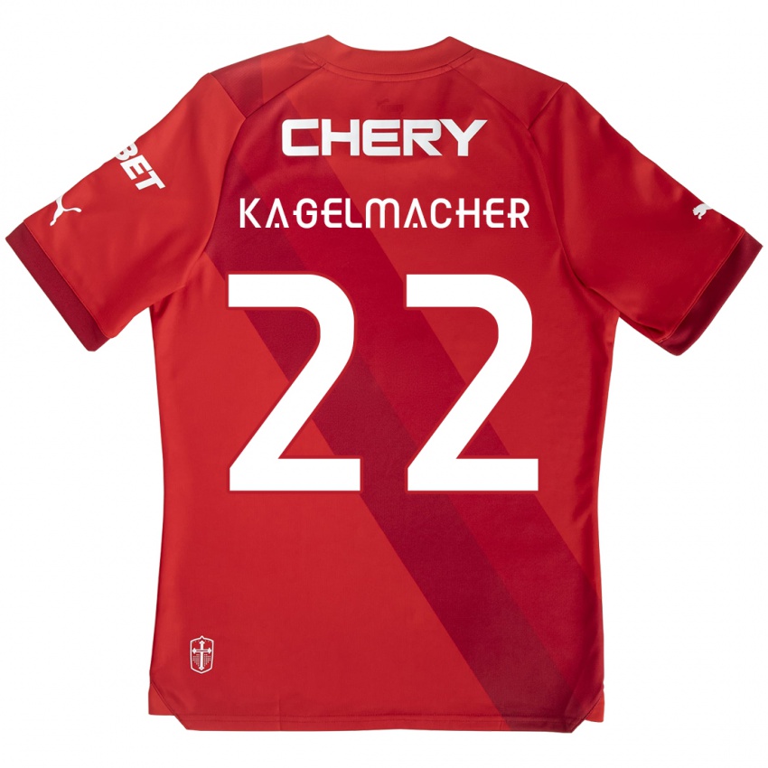 Kinderen Gary Kagelmacher #22 Rood Wit Uitshirt Uittenue 2024/25 T-Shirt