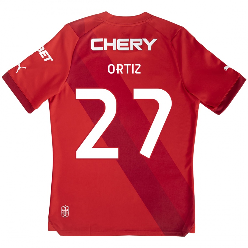 Kinderen Jorge Ortiz #27 Rood Wit Uitshirt Uittenue 2024/25 T-Shirt