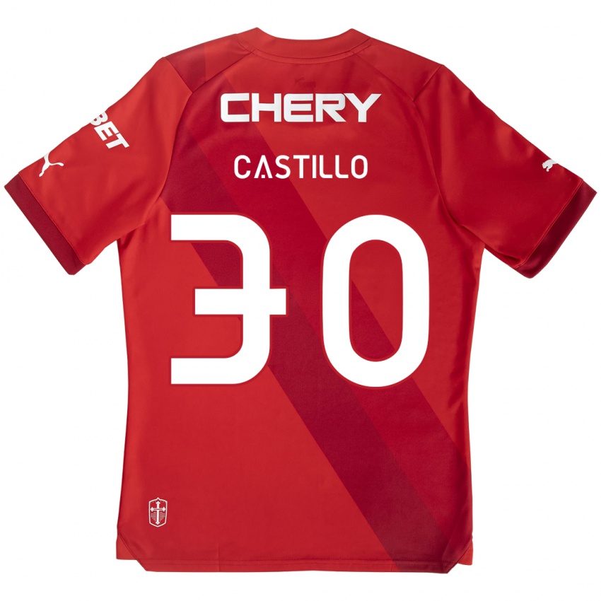 Kinderen Nicolas Castillo #30 Rood Wit Uitshirt Uittenue 2024/25 T-Shirt