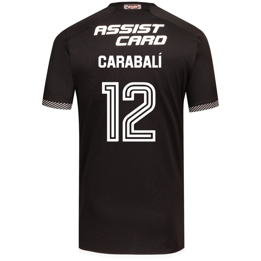 Kinderen Omar Carabalí #12 Zwart Wit Uitshirt Uittenue 2024/25 T-Shirt