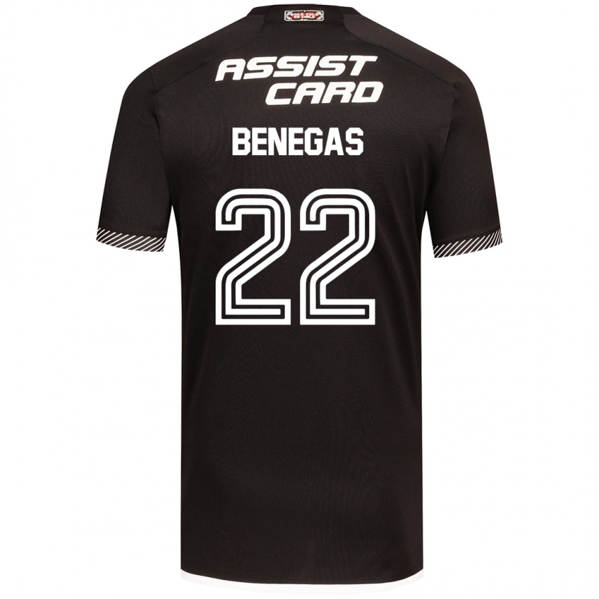 Kinderen Leandro Benegas #22 Zwart Wit Uitshirt Uittenue 2024/25 T-Shirt