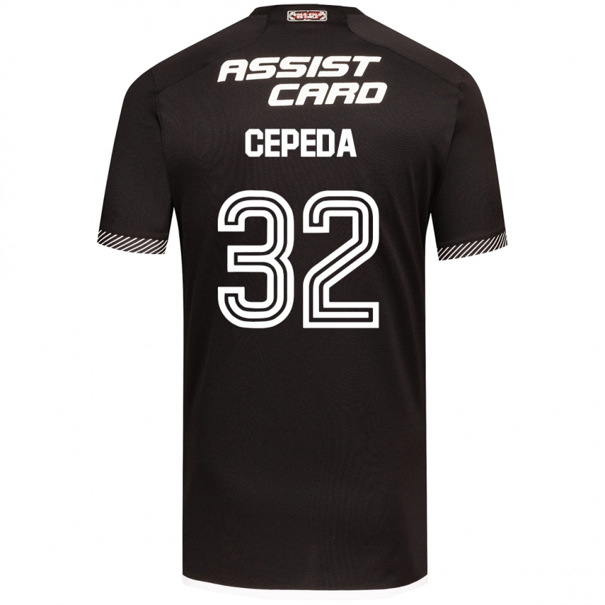 Kinderen Lucas Cepeda #32 Zwart Wit Uitshirt Uittenue 2024/25 T-Shirt