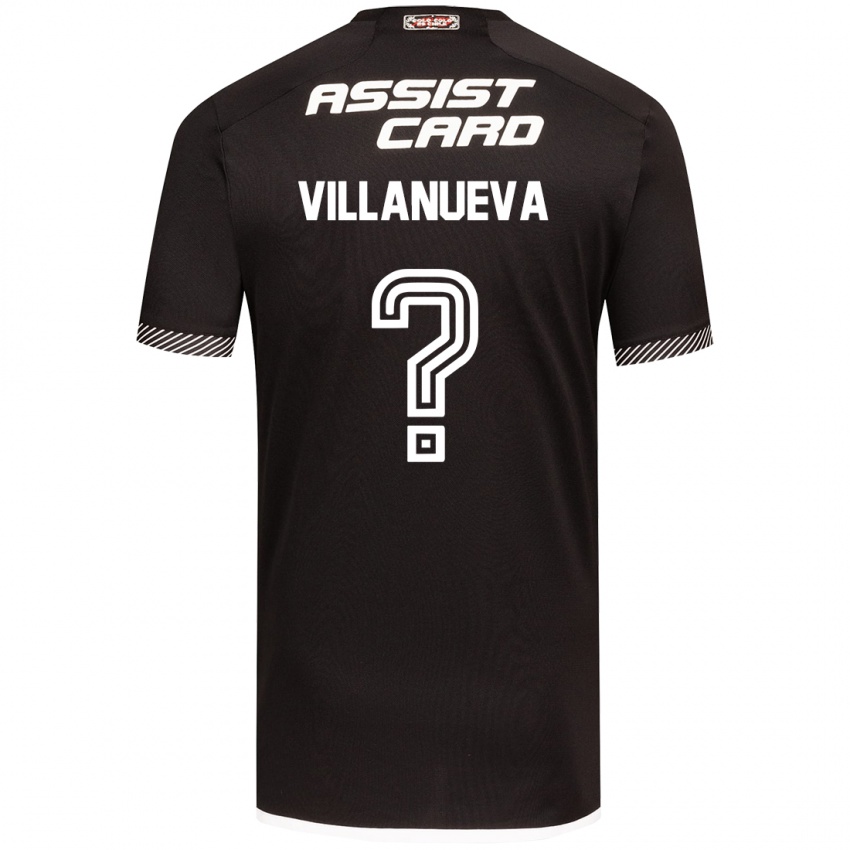 Kinderen Eduardo Villanueva #0 Zwart Wit Uitshirt Uittenue 2024/25 T-Shirt