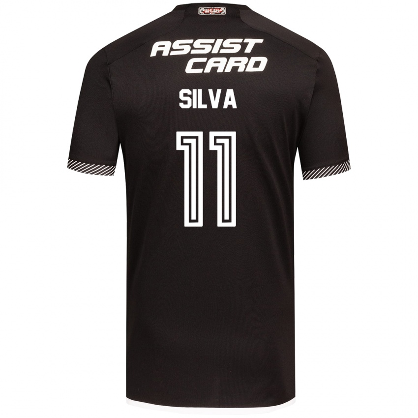 Kinderen Martín Silva #11 Zwart Wit Uitshirt Uittenue 2024/25 T-Shirt