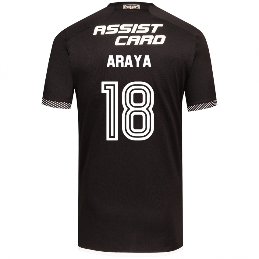 Kinderen Benjamín Araya #18 Zwart Wit Uitshirt Uittenue 2024/25 T-Shirt