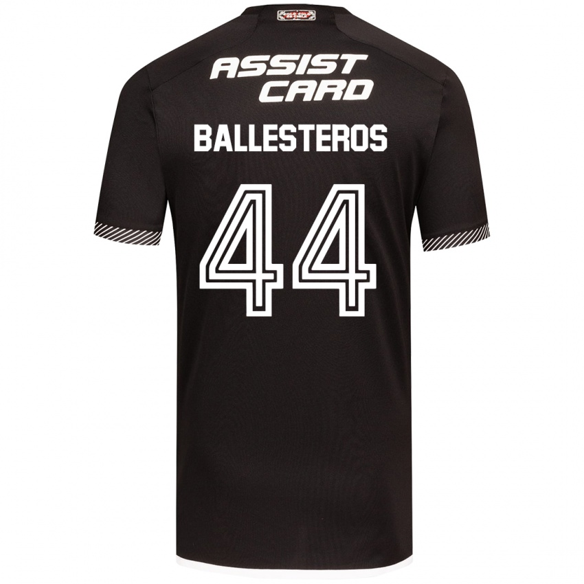 Kinderen Martín Ballesteros #44 Zwart Wit Uitshirt Uittenue 2024/25 T-Shirt