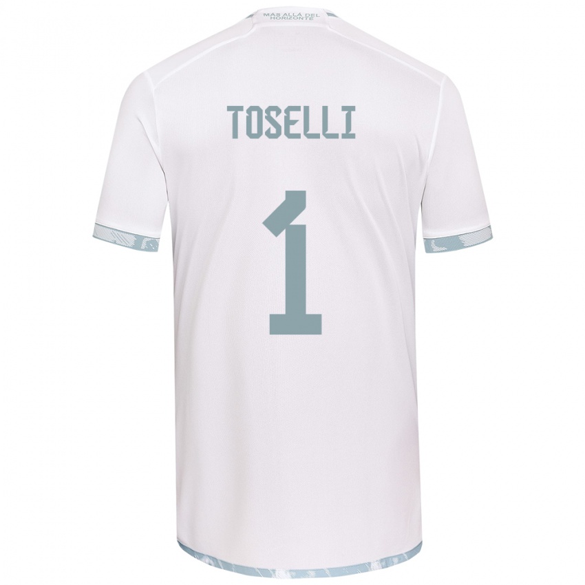 Kinderen Cristopher Toselli #1 Wit Grijs Uitshirt Uittenue 2024/25 T-Shirt