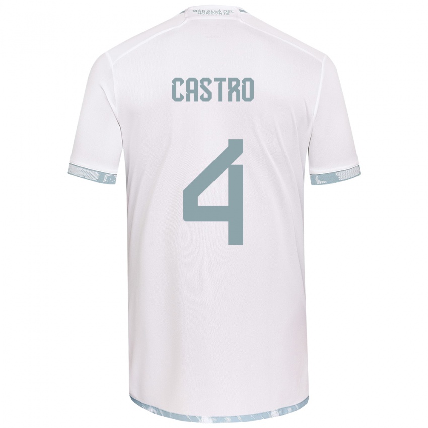 Kinderen José Ignacio Castro #4 Wit Grijs Uitshirt Uittenue 2024/25 T-Shirt