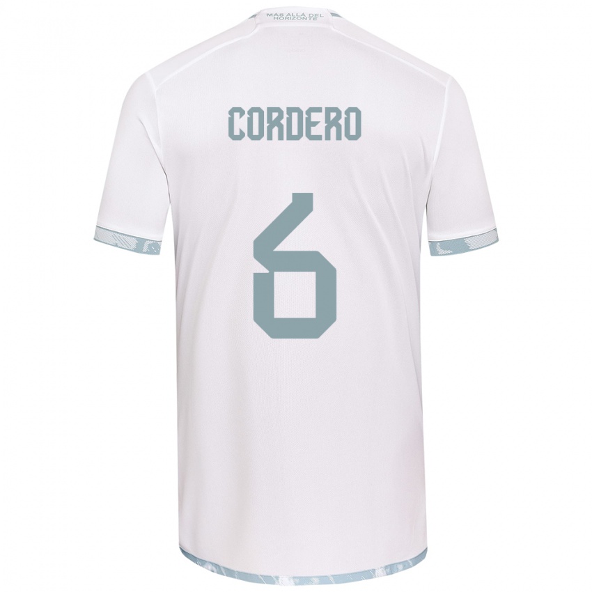 Kinderen Renato Cordero #6 Wit Grijs Uitshirt Uittenue 2024/25 T-Shirt