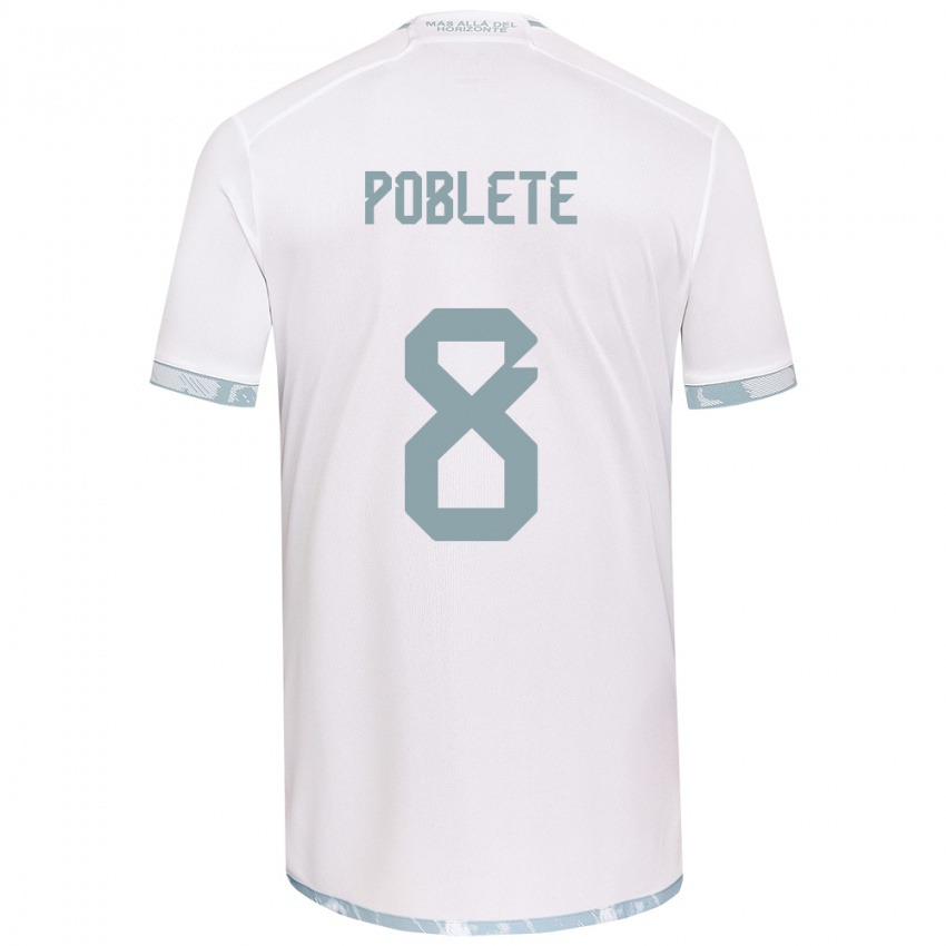 Kinderen Israel Poblete #8 Wit Grijs Uitshirt Uittenue 2024/25 T-Shirt