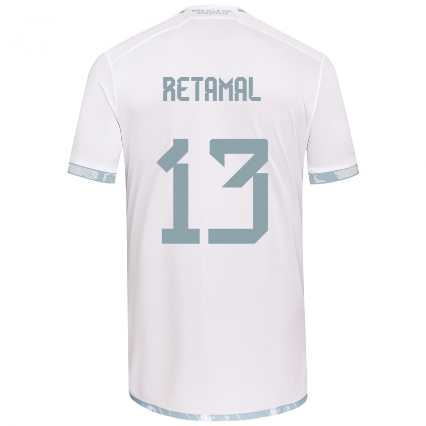 Kinderen David Retamal #13 Wit Grijs Uitshirt Uittenue 2024/25 T-Shirt