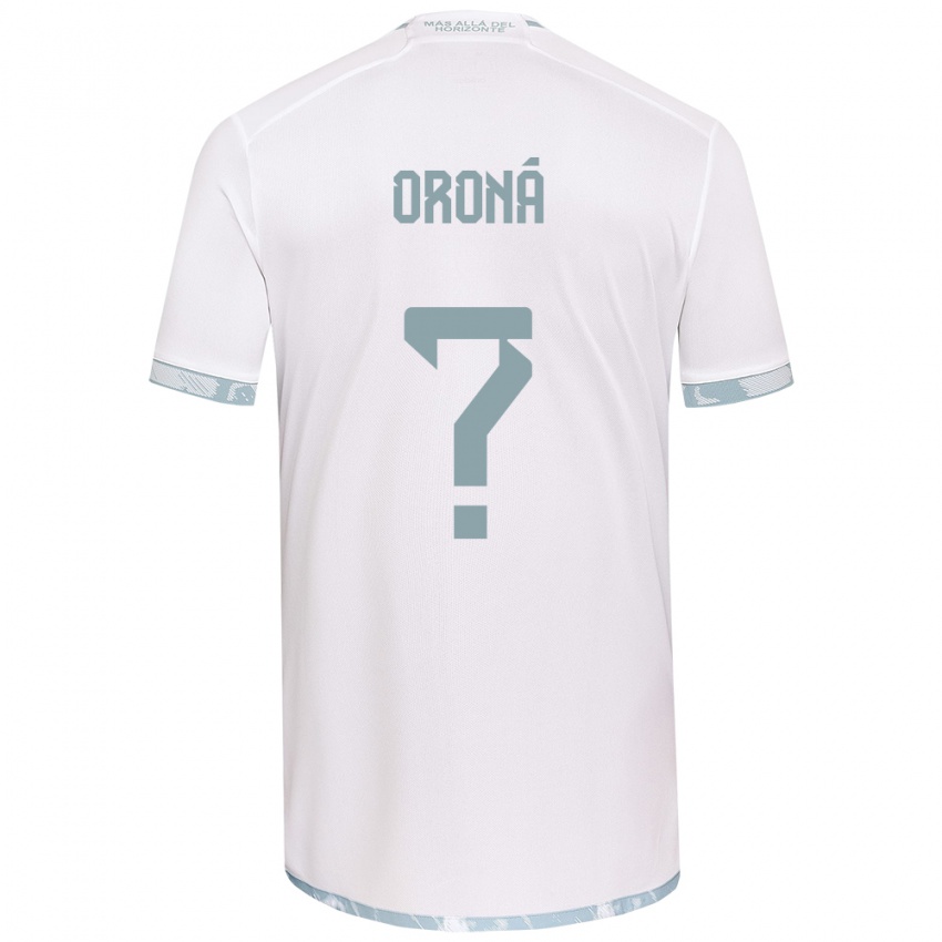 Kinderen Marco Oroná #0 Wit Grijs Uitshirt Uittenue 2024/25 T-Shirt