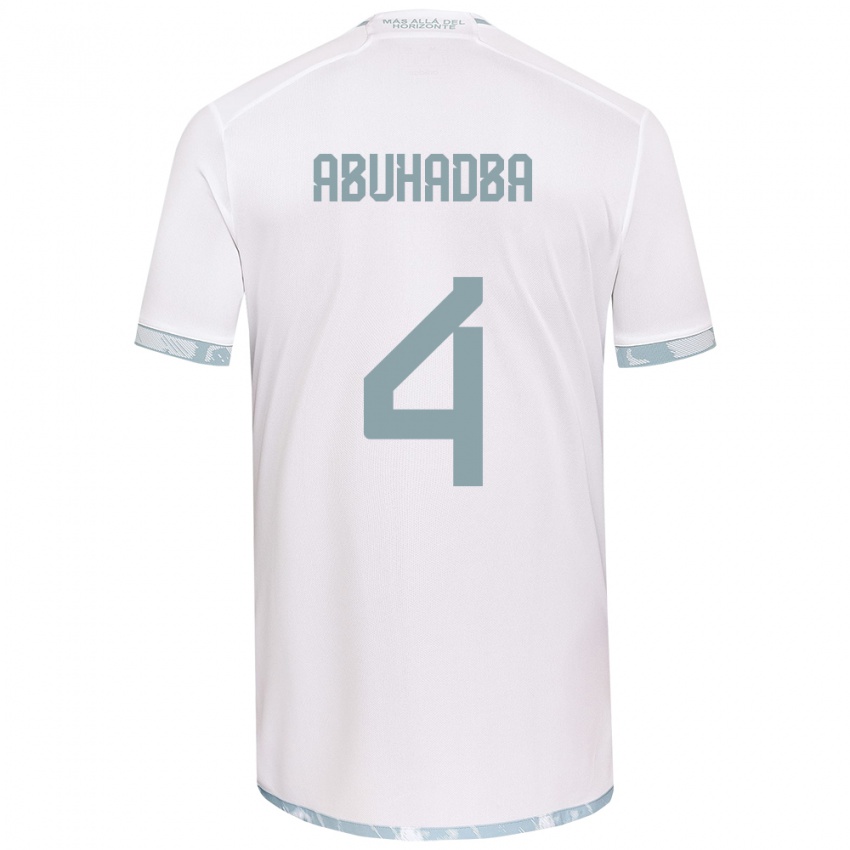 Kinderen Zacarías Abuhadba #4 Wit Grijs Uitshirt Uittenue 2024/25 T-Shirt