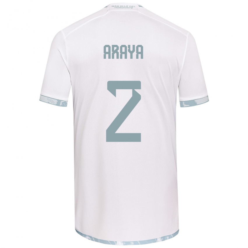 Kinderen Fernanda Araya #2 Wit Grijs Uitshirt Uittenue 2024/25 T-Shirt