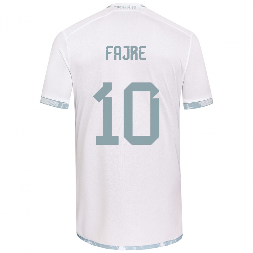 Kinderen Nicole Fajre #10 Wit Grijs Uitshirt Uittenue 2024/25 T-Shirt