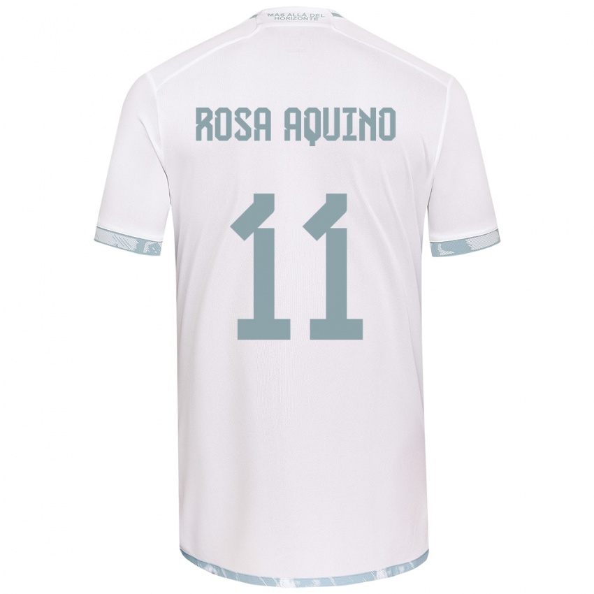 Kinderen Rosa Aquino #11 Wit Grijs Uitshirt Uittenue 2024/25 T-Shirt