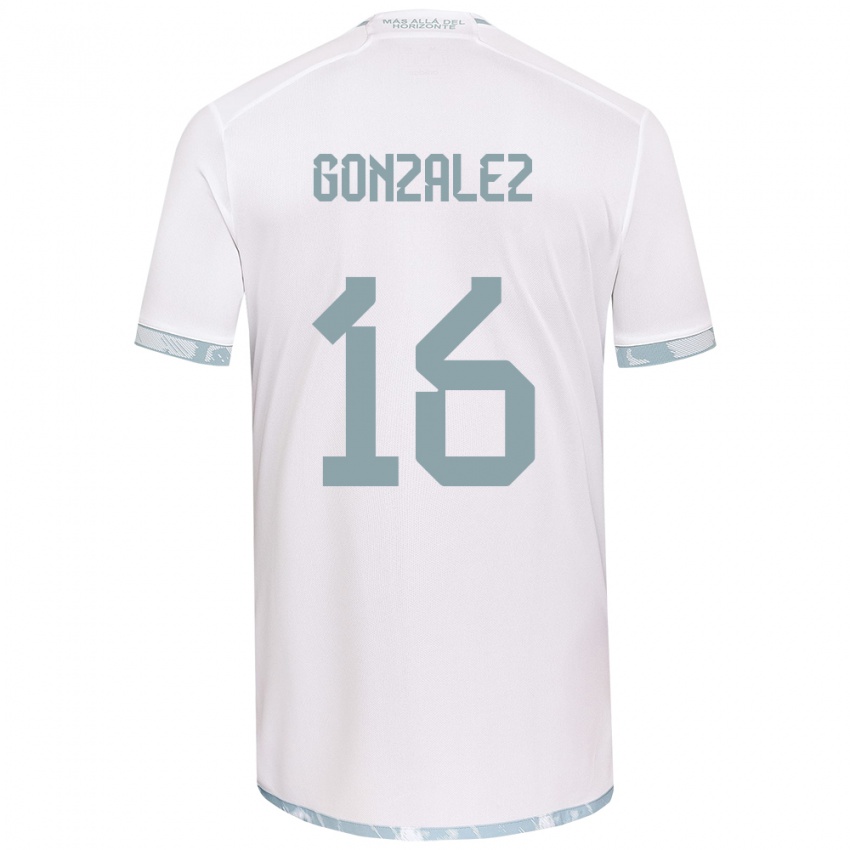 Kinderen Monserratt González #16 Wit Grijs Uitshirt Uittenue 2024/25 T-Shirt