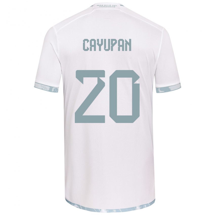 Kinderen Natalia Cayupán #20 Wit Grijs Uitshirt Uittenue 2024/25 T-Shirt