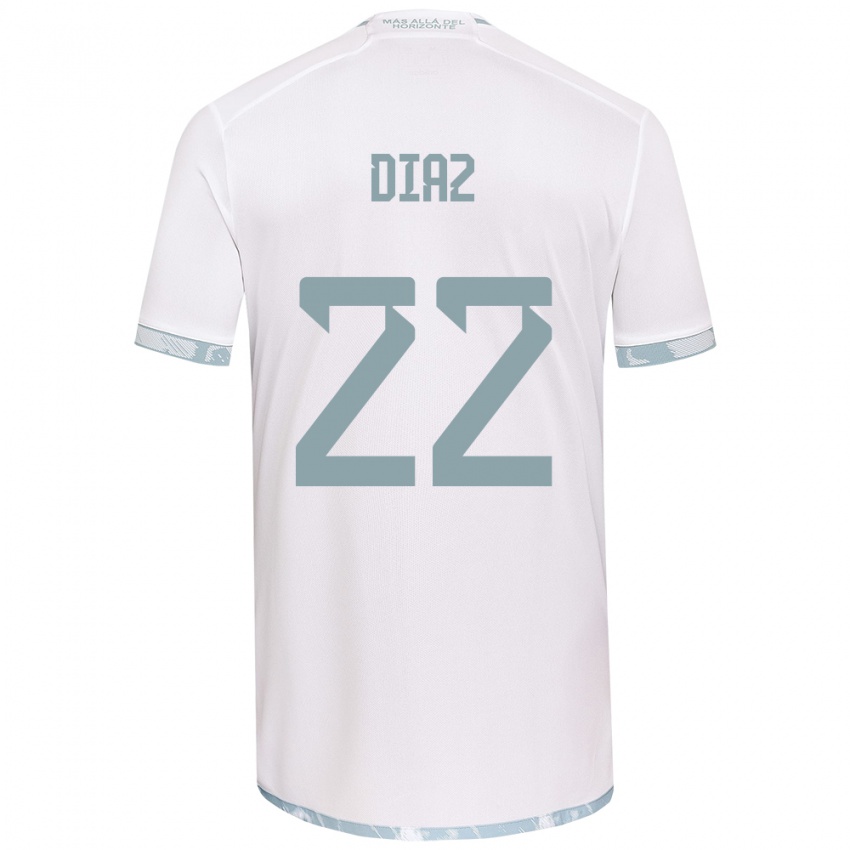 Kinderen Valentina Díaz #22 Wit Grijs Uitshirt Uittenue 2024/25 T-Shirt