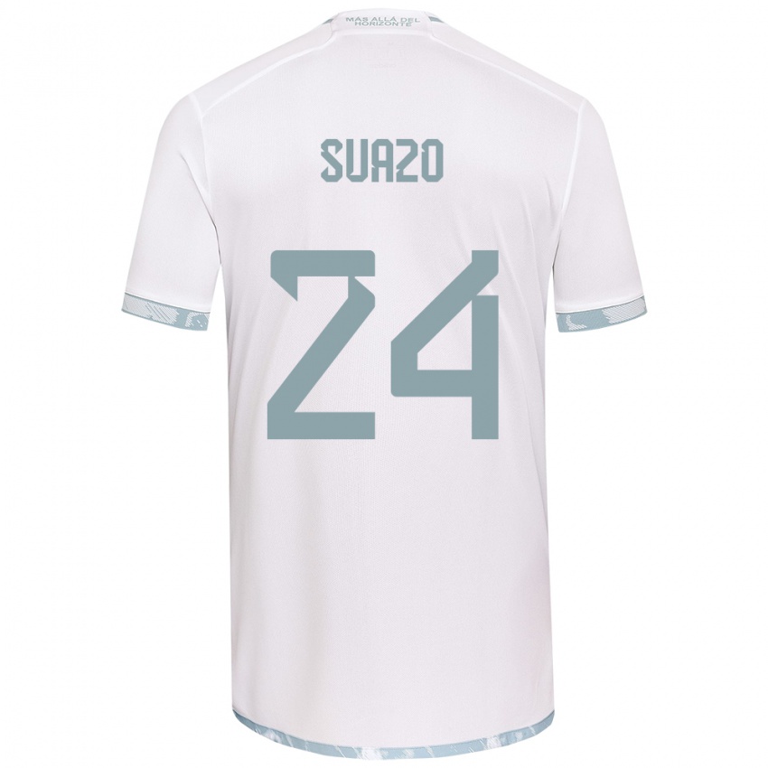 Kinderen Arantza Suazo #24 Wit Grijs Uitshirt Uittenue 2024/25 T-Shirt