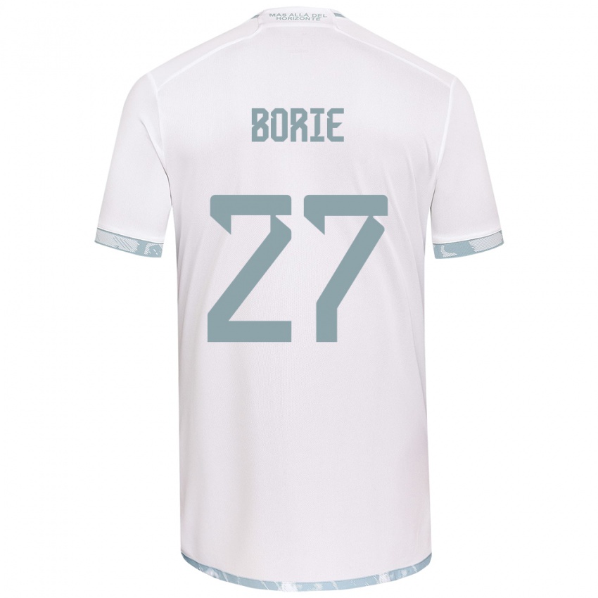 Kinderen Emilie Borie #27 Wit Grijs Uitshirt Uittenue 2024/25 T-Shirt