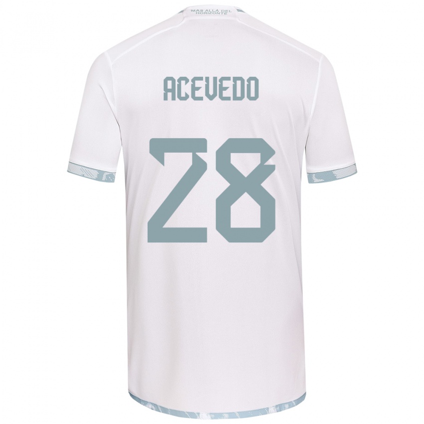 Kinderen Florencia Acevedo #28 Wit Grijs Uitshirt Uittenue 2024/25 T-Shirt