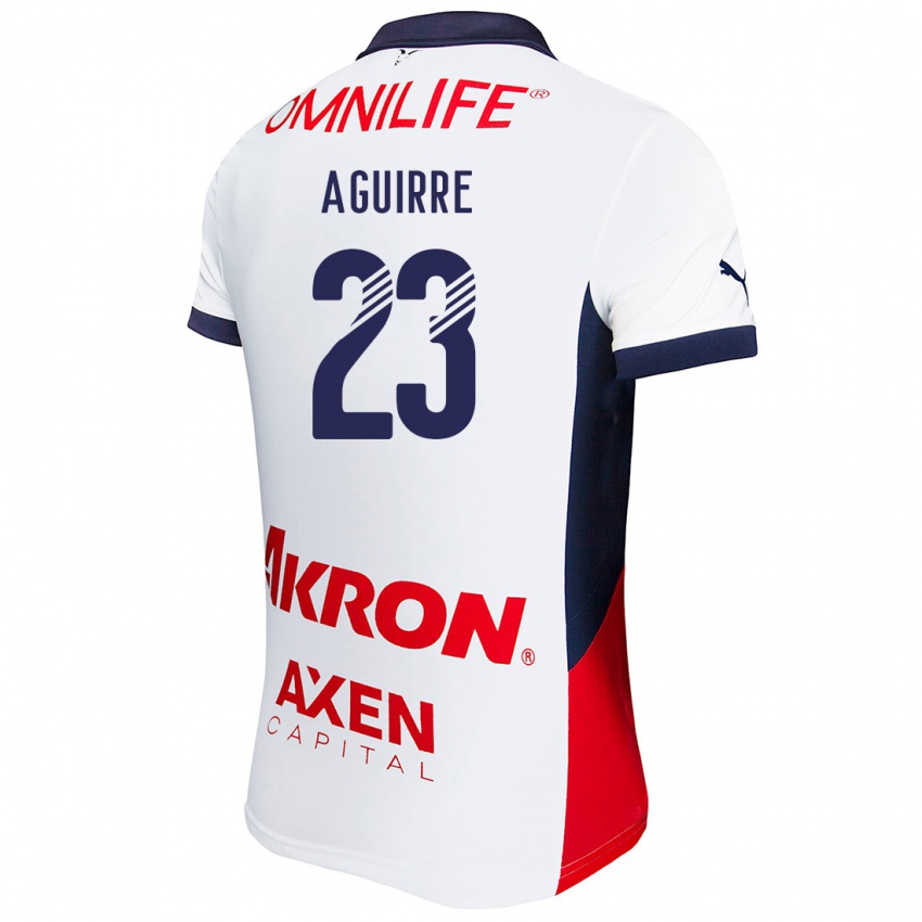 Kinderen Daniel Aguirre #23 Wit Rood Blauw Uitshirt Uittenue 2024/25 T-Shirt