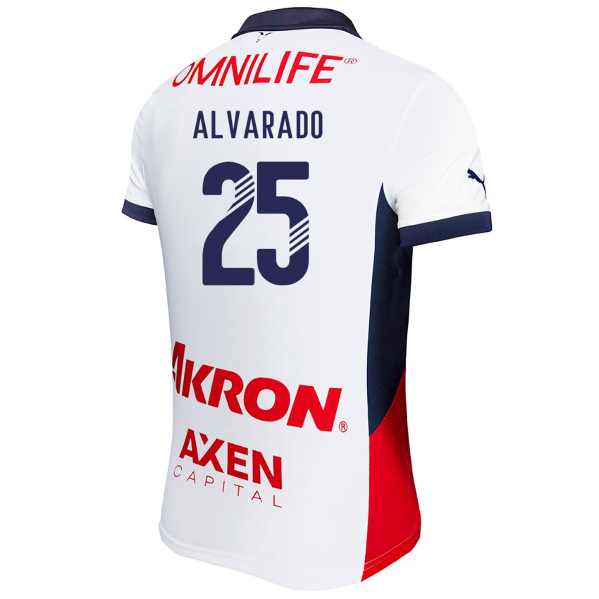 Kinderen Roberto Alvarado #25 Wit Rood Blauw Uitshirt Uittenue 2024/25 T-Shirt