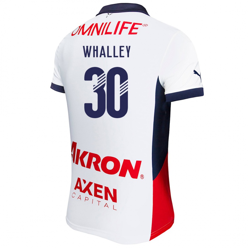 Kinderen Óscar Whalley #30 Wit Rood Blauw Uitshirt Uittenue 2024/25 T-Shirt