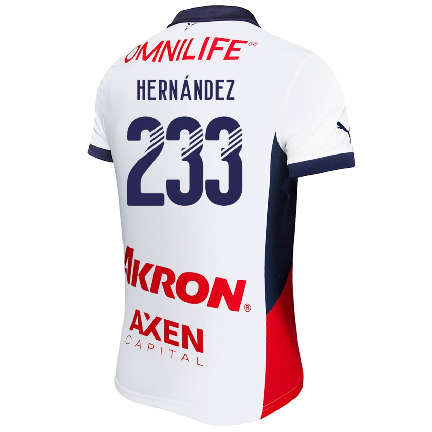 Kinderen Zinedine Hernández #233 Wit Rood Blauw Uitshirt Uittenue 2024/25 T-Shirt