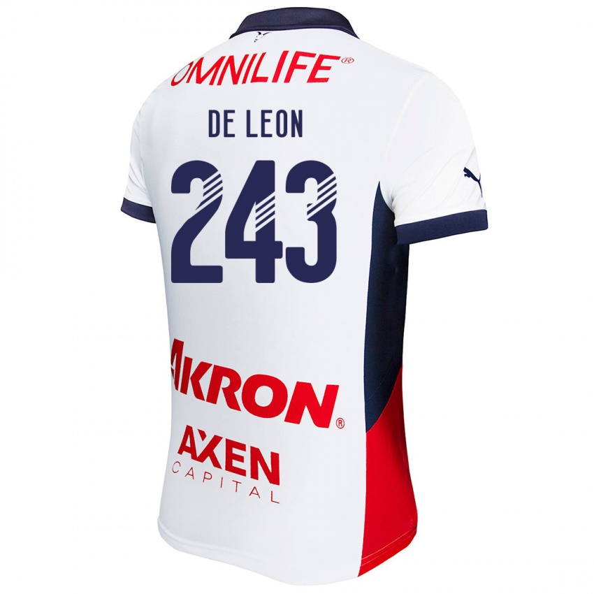 Kinderen Jared De León #243 Wit Rood Blauw Uitshirt Uittenue 2024/25 T-Shirt