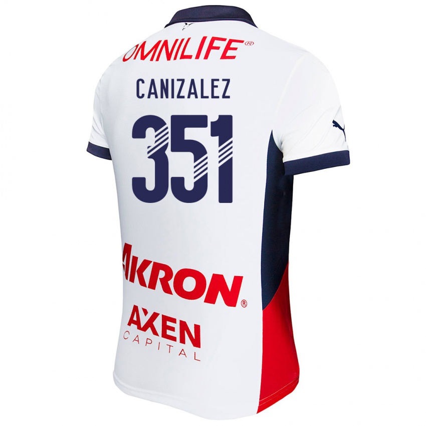 Kinderen Djorkaeff Canizalez #351 Wit Rood Blauw Uitshirt Uittenue 2024/25 T-Shirt