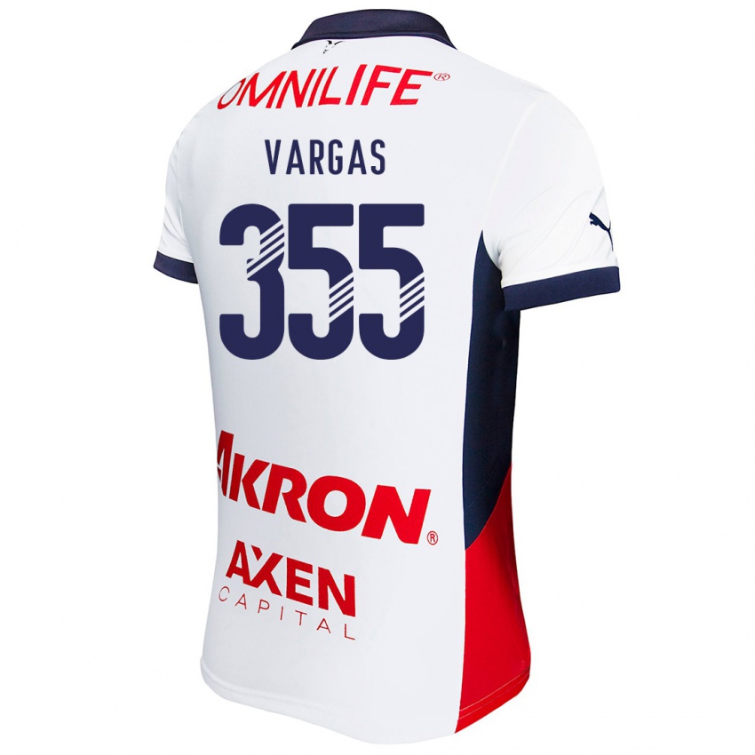 Kinderen Edgar Vargas #355 Wit Rood Blauw Uitshirt Uittenue 2024/25 T-Shirt