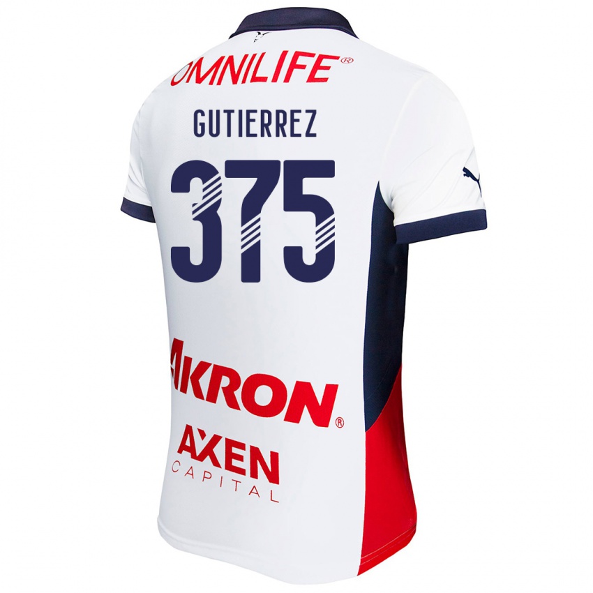 Kinderen Gerson Gutiérrez #375 Wit Rood Blauw Uitshirt Uittenue 2024/25 T-Shirt