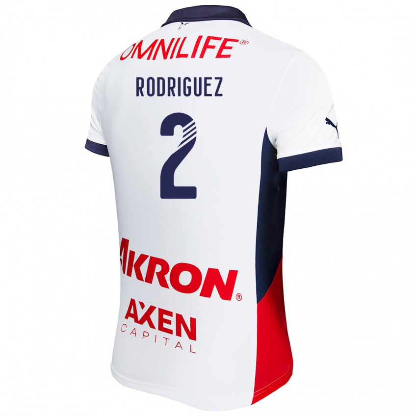 Kinderen Jaqueline Rodríguez #2 Wit Rood Blauw Uitshirt Uittenue 2024/25 T-Shirt