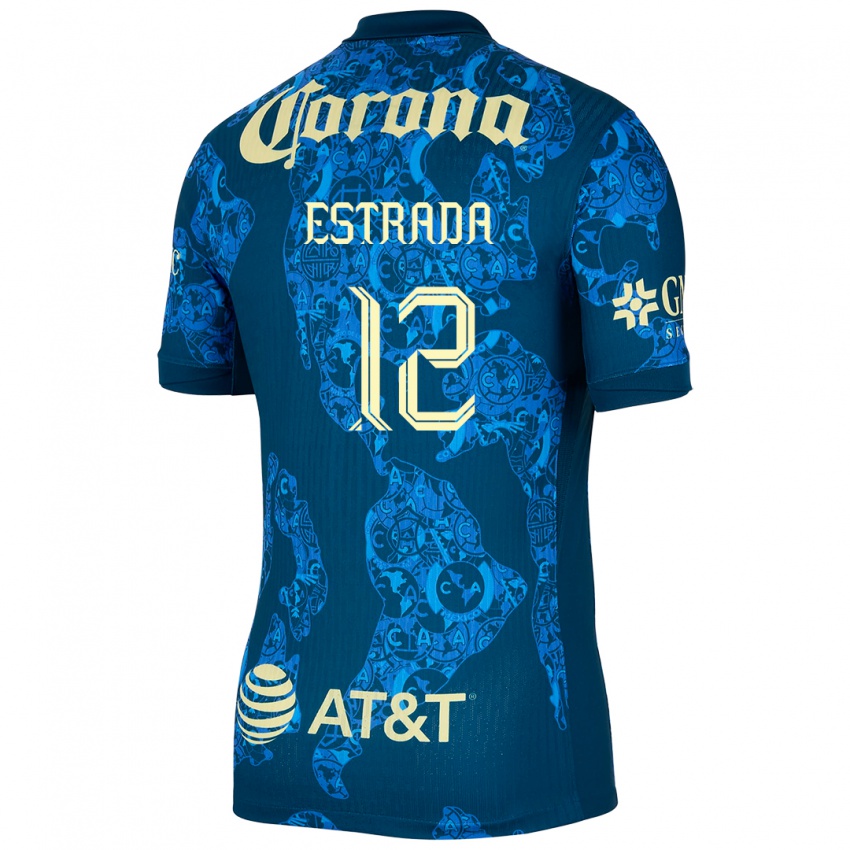 Kinderen Jonathan Estrada #12 Blauw Geel Uitshirt Uittenue 2024/25 T-Shirt