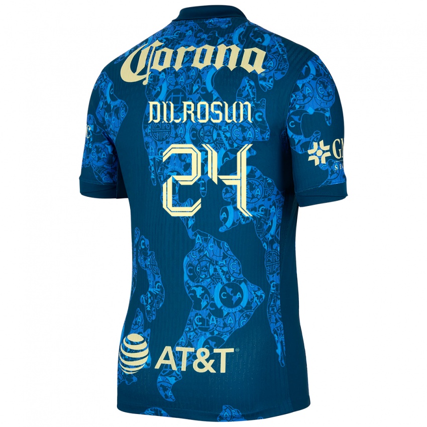 Kinderen Javairô Dilrosun #24 Blauw Geel Uitshirt Uittenue 2024/25 T-Shirt